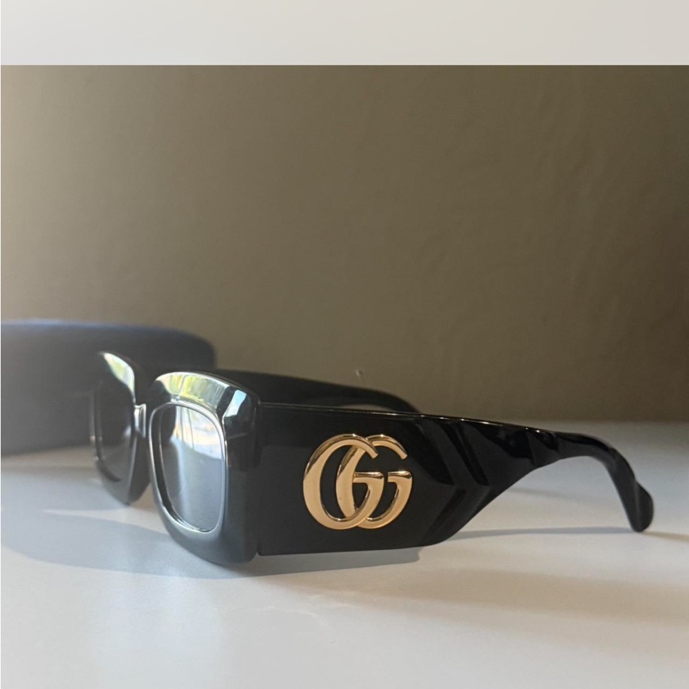 Gucci Black and Gold Sunglasses
